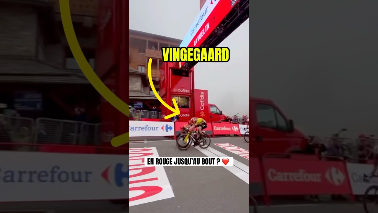 Vingegaard en rouge jusqu&rsquo;au bout ? ❤️ #cycling #cyclisme #sportsnews #fypシ #lavuelta
