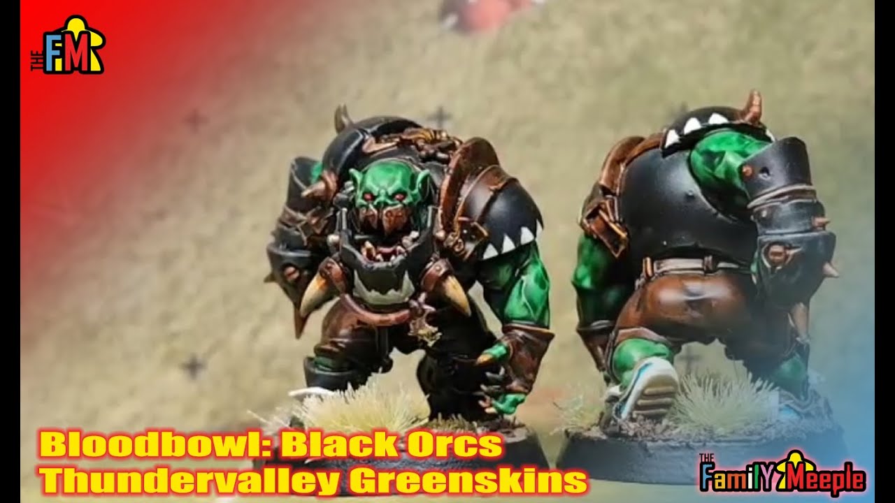 GW - Warhammer - Bloodbowl - Thundervalley Greenskins - Black Orcs -  Painting Guide - Slap Chop