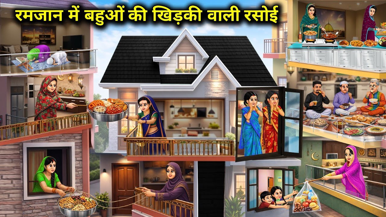रमजान में बहुओं की खिड़की वाली रसोई || Daughter-In-Law's Kitchen Window In Ramadan || Cartoon Video