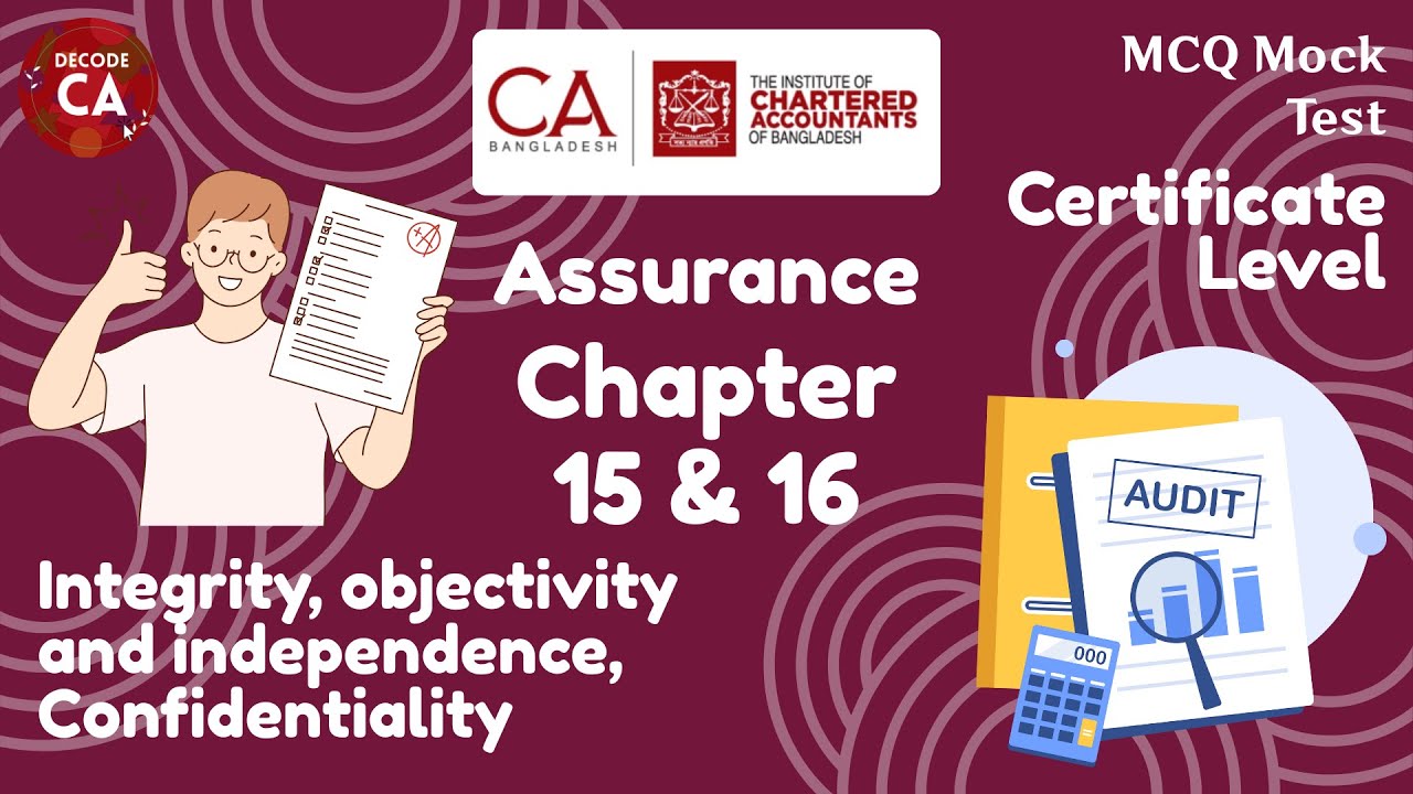 ICAB Assurance (Certificate) Ch15&16 MCQs | Integrity, Objectivity & Independence, Confidentiality