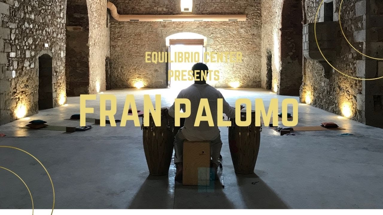Fran Palomo playing percussions in the Church Hall