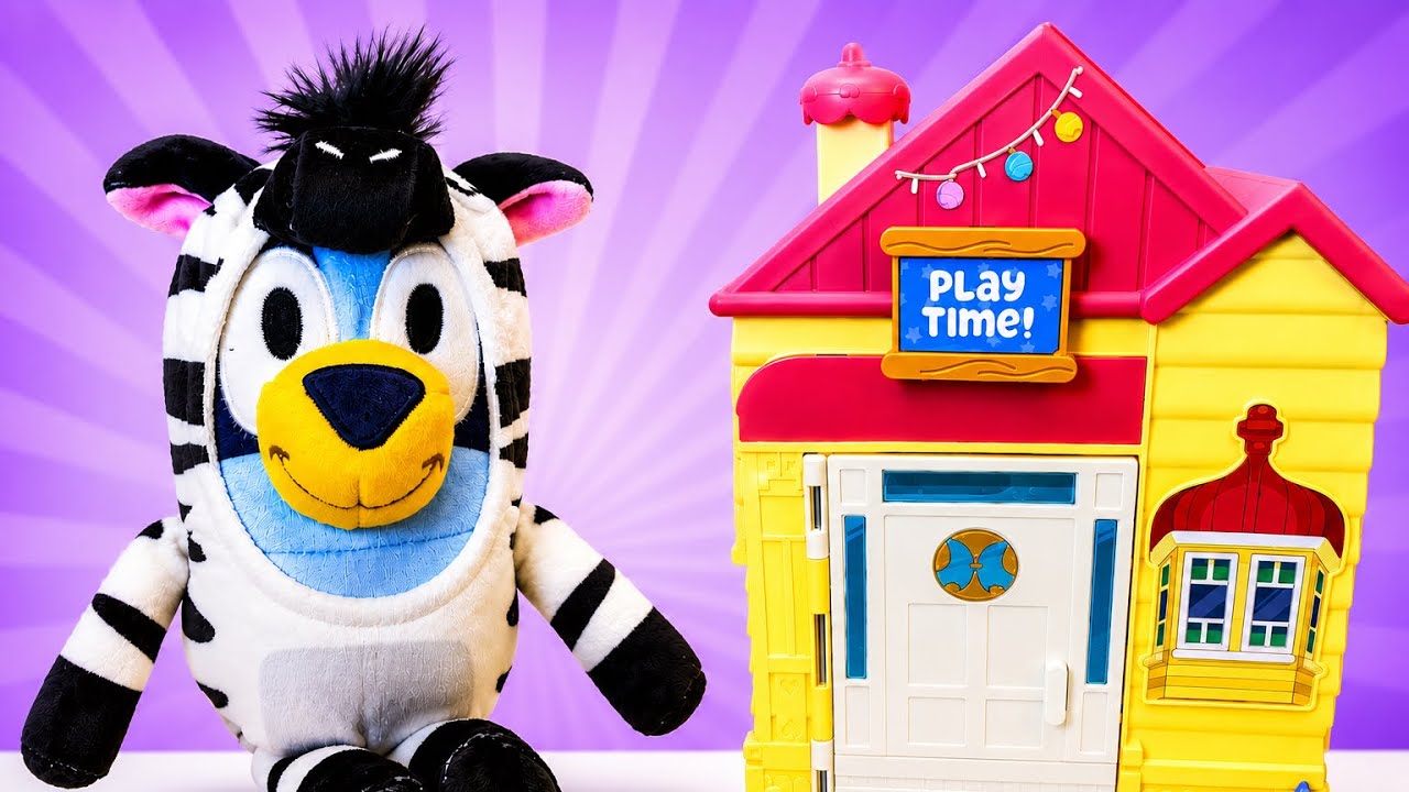 Bluey Onesies Plush! Zebra or Queen? Bluey's Play Date Plush Surprise Toy