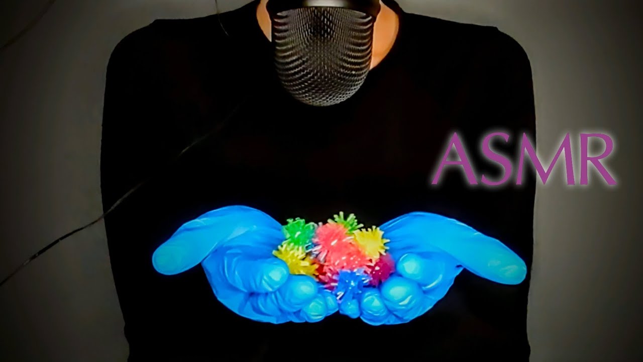 ASMR | 🌜 Soft, crinkly, sticky and prickly ASMR • Nitrile gloves for tingle enhancement ✨