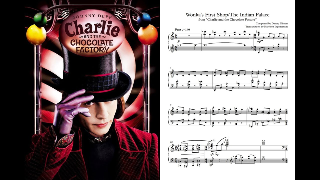 Charlie and the Chocolate Factory - Wonka's First Shop/The Indian Palace ♪Piano Sheet Music♪
