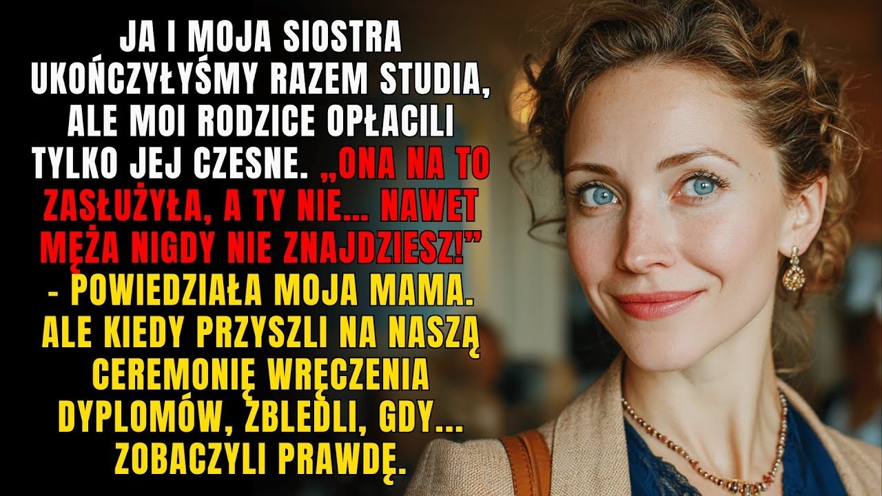 Moi rodzice opłacili studia mojej siostry, ale nie moje  Na wręczeniu dyplomów zbladli, kiedy