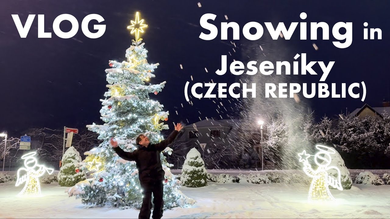 Snowing in a small town in Jeseníky (Czech Republic) chill winter vlog