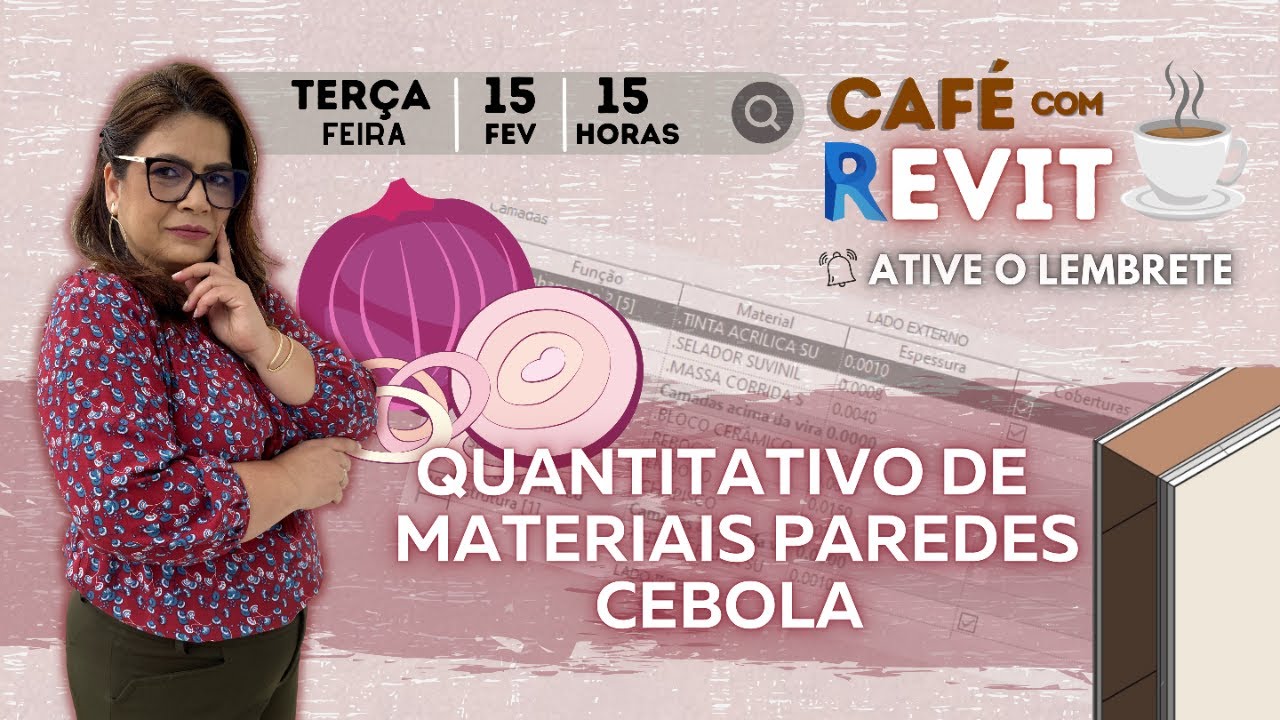 CAFÉ COM REVIT #9: Quantitativo de materiais PAREDE CEBOLA