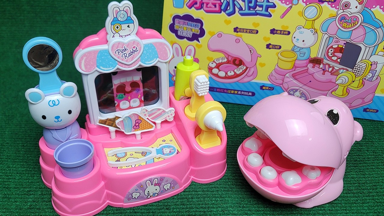Pink Rabbit Hippo Doctor Playset  - Satisfying with Unboxing Toys Collection ASMR