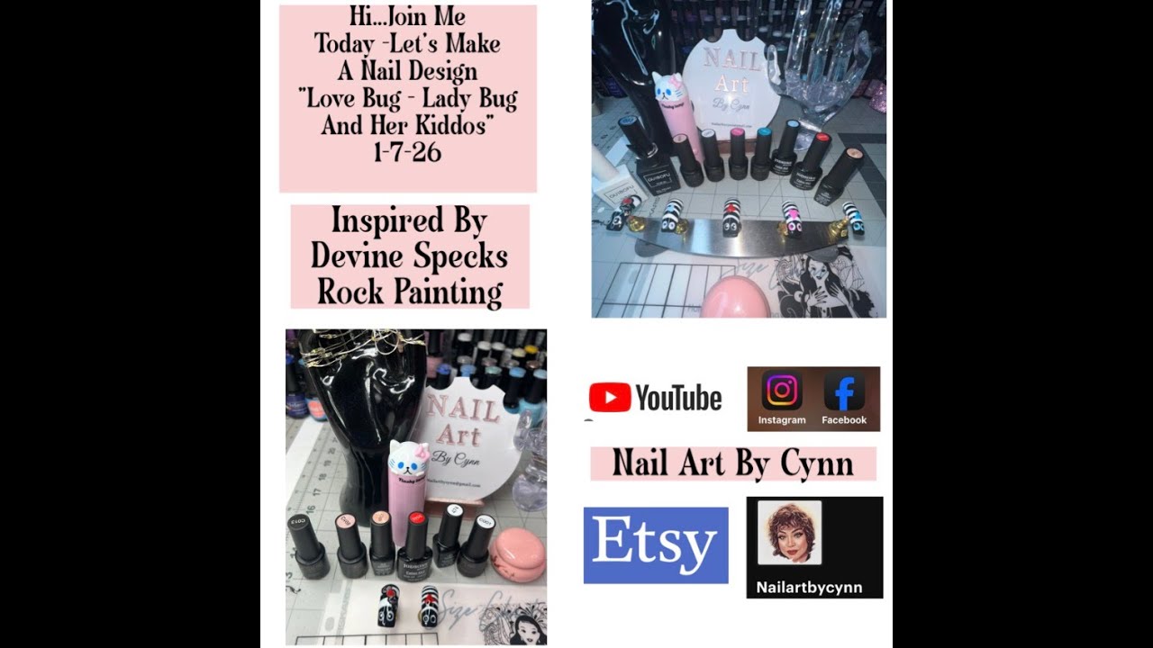 Love Bug--Lady Bug Inspired Nail Art Design / Press On Nails