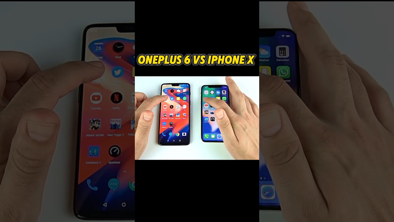 ☠️😱☠️😱☠️OnePlus 6 vs iPhone X Speed Test☠️😱☠️😱