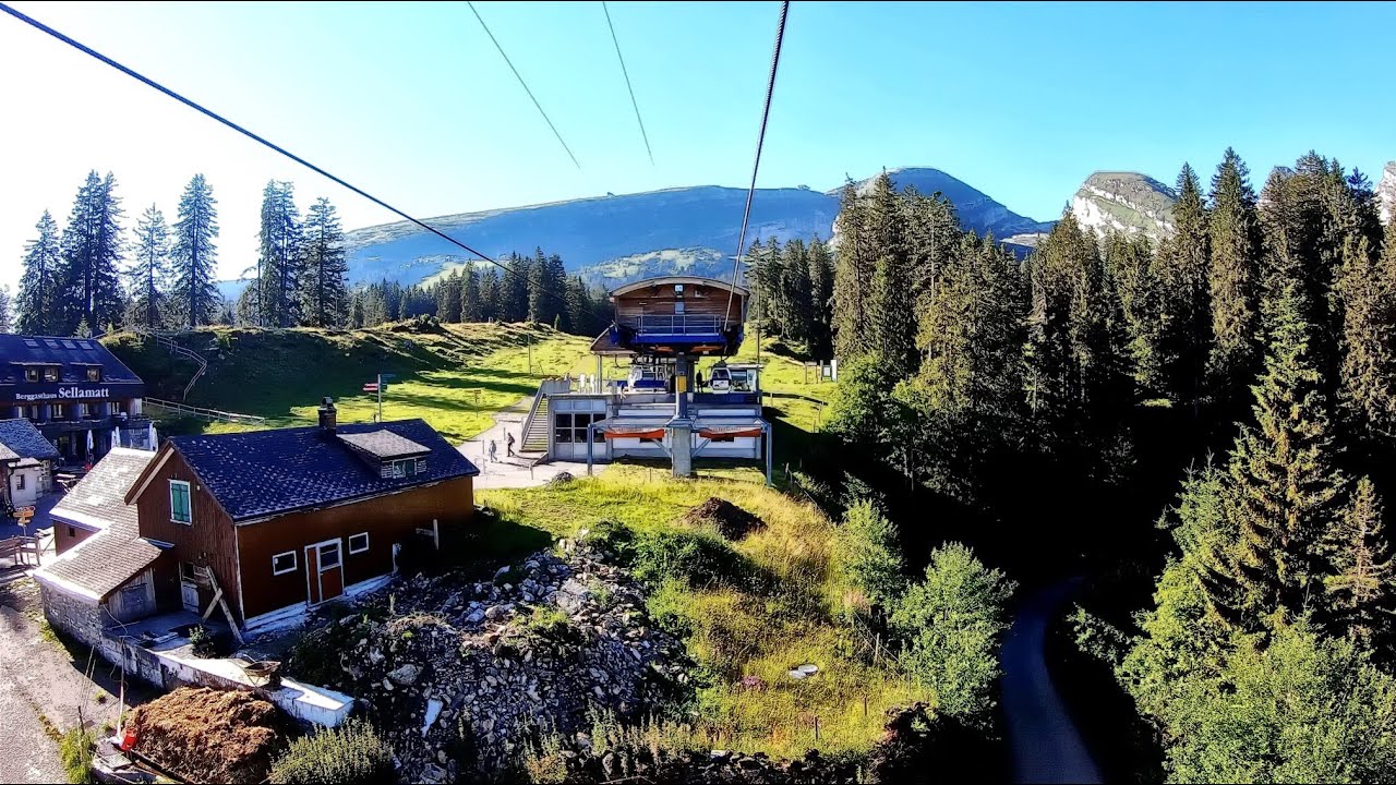 Bergfahrt mit der Sellamatt-Luftseilbahn von Alt St. Johann zur Alp Sellamatt | Obertoggenburg 🇨🇭