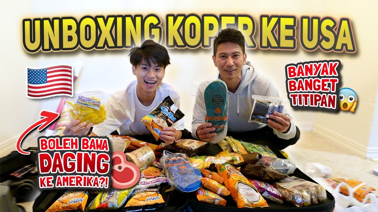 Boleh bawa DAGING ke AMERIKA nggak sih🥩⁉️ BONGKAR KOPER berisi BANYAK Barang TITIPAN ke AMERIKA😱🇺🇸