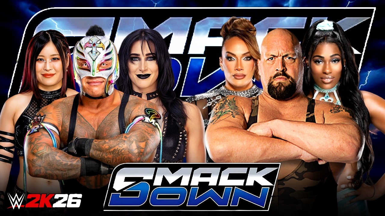 Полный матч WWE: Рей Мистерио, Риа Рипли и Айо Скай против Биг Шоу, Нии Джакс и Лэша Ледженда, 14...