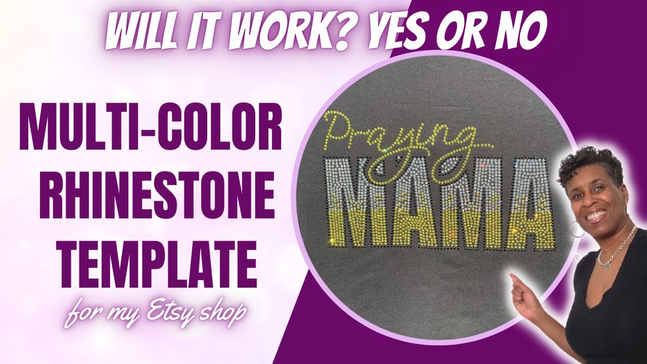 HOW TO MAKE A MULTI-COLOR RHINESTONE SHIRT | TESTING FIRST HOTFIX RHINESTONE TEMPLATE FOR ETSY SHOP