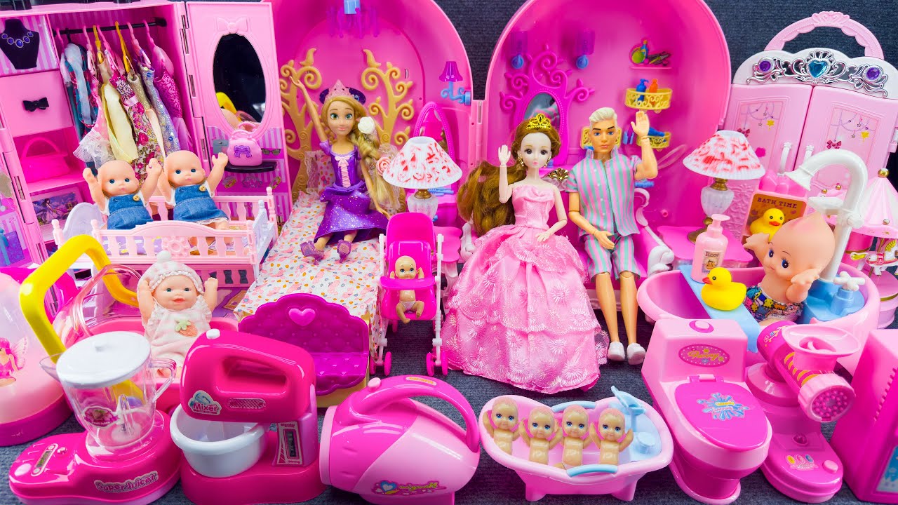 20 Minutes Satisfying Unboxing Barbie Princess Royal Bedroom Dressup Playset ASMR Review Toys