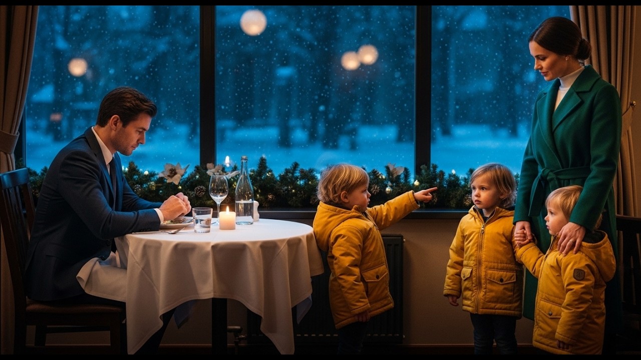 PDG millionnaire triste dîne seul à Noël, puis une mère célibataire et ses jumelles arrivent.