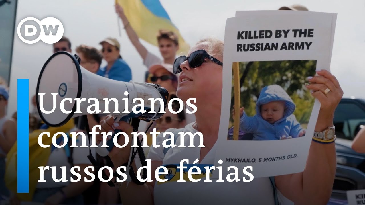Ucranianos confrontam turistas russos