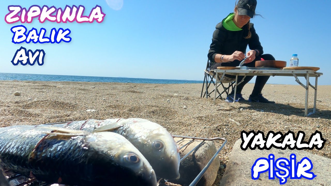 Balık Doğa Deniz🐟 Zıpkınla balık avında yakala pişir ye🔥