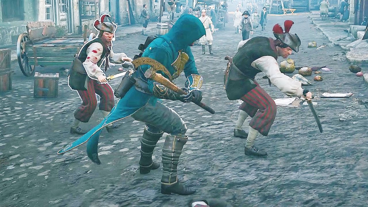 Assassin's Creed Unity Black Office Stealth Kills & War Axe Massacre