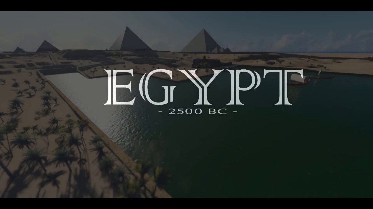 Egypt Pyramids the plateau Giza  2500 BC. 3D reconstruction. By: Tom Art Janson.