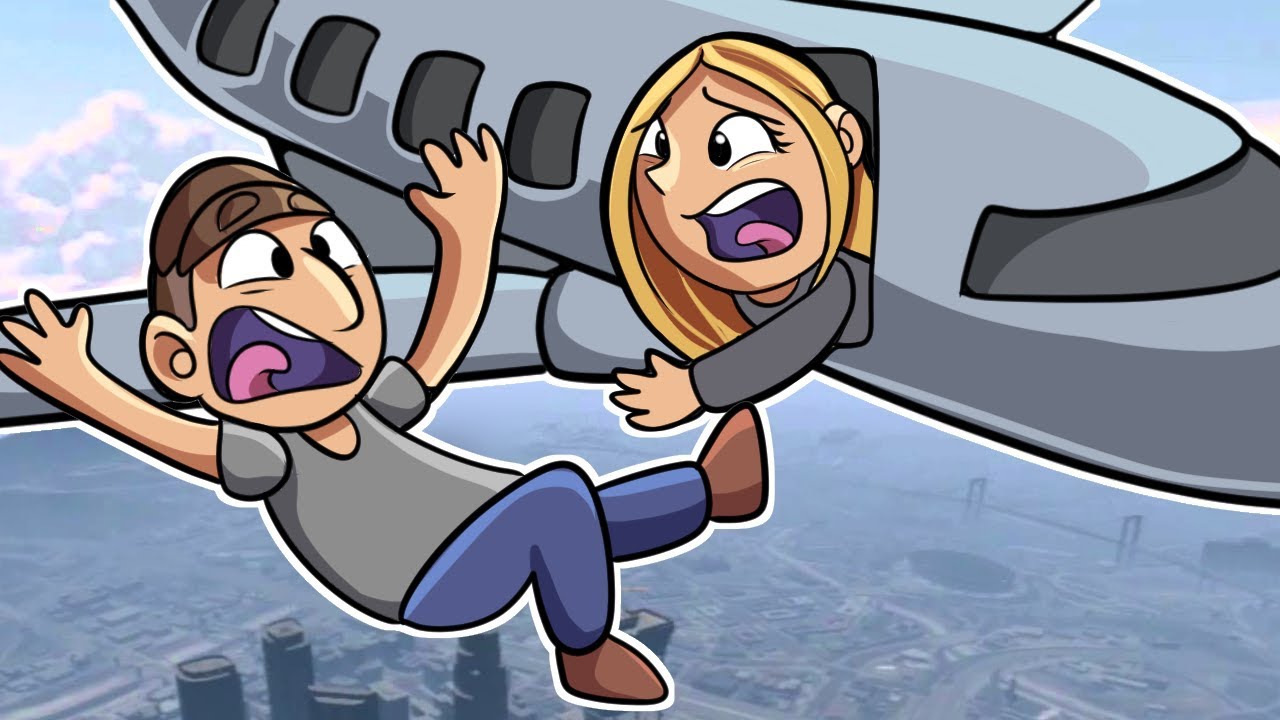 SURVIVING 10,000 FT FALL IN GTA V!! | GTA 5 Online Funny Moments