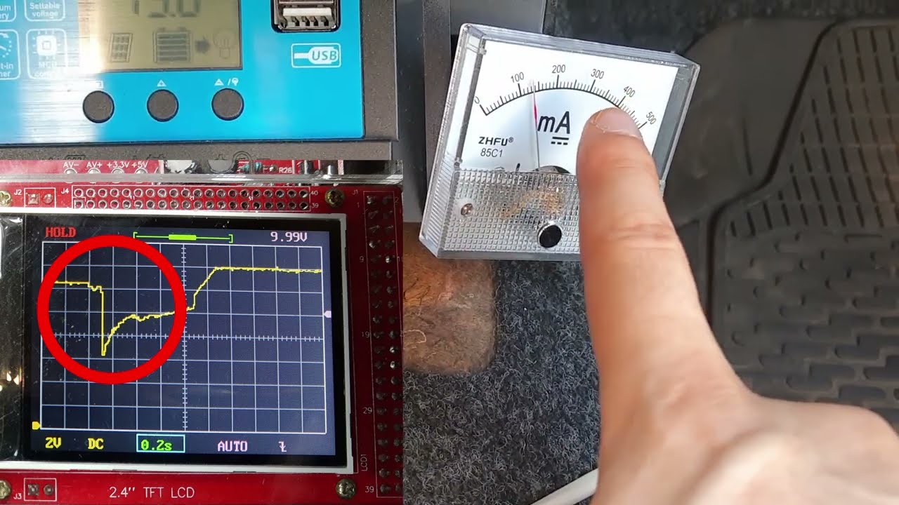 Car battery Solar panel update analog ammeter