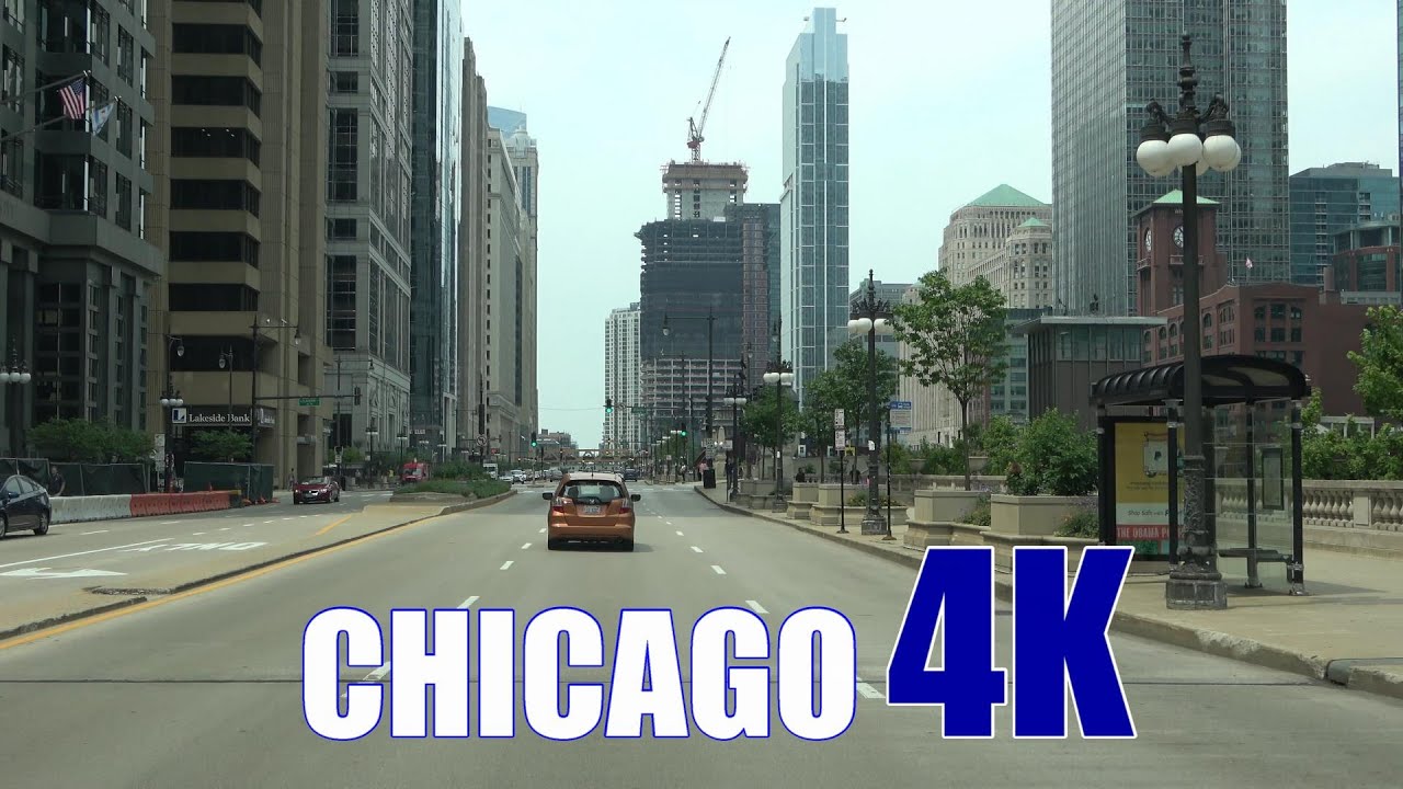 CHICAGO - Driving on Spectacular Upper Wacker Drive