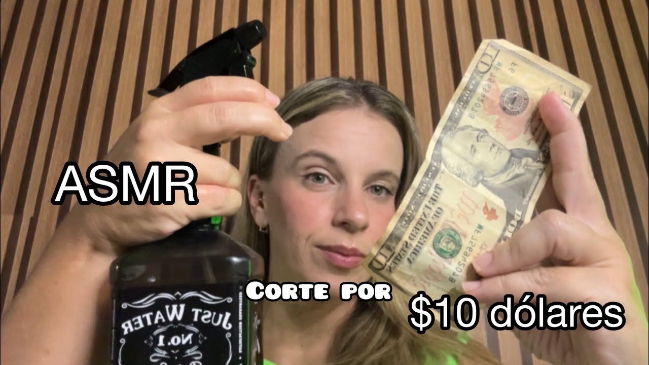 Asmr barbeiro Roleplay- Corte por 10 dólares- Sons de tesoura, pente, spray, soft spoken 