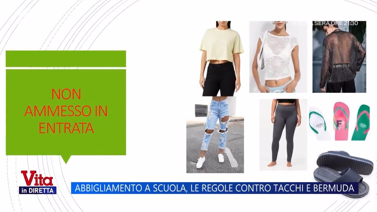 Abbigliamento a scuola, le regole contro tacchi e bermuda - Vita in diretta 18/09/2025