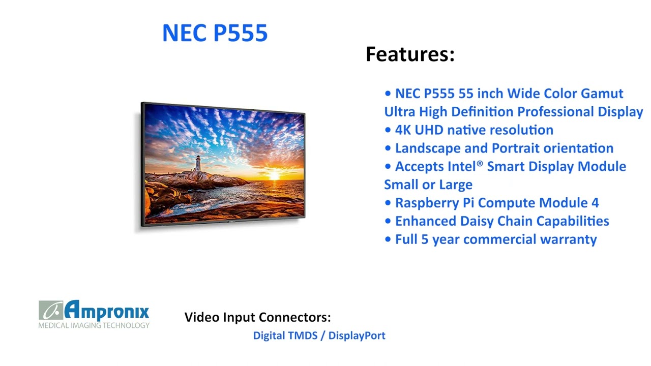 NEC P555 (55 inch) Public Display Monitor Sales | Service | Repair | Exchange | Replacement