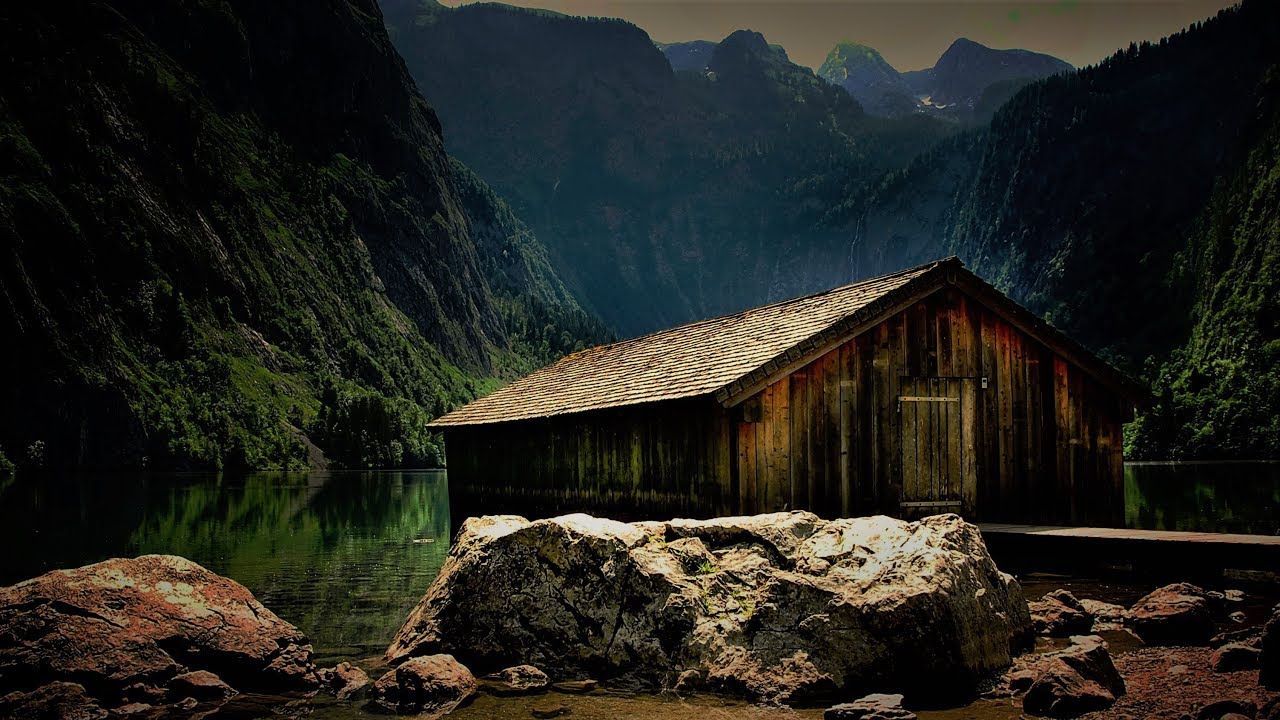 Soothing Cabin Ambiance with relaxing background sounds of lake, birds, crickets, toads and thunder.