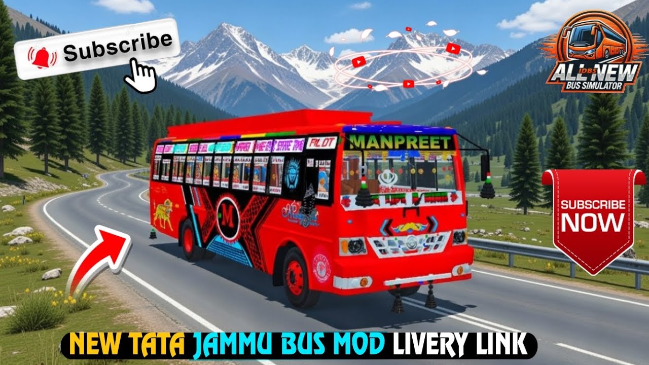 RELEASE NEW TATA JAMMU BUS MOD LIVERY DOWNLOAD LINK // BUS SIMULATOR INDONESIA // NEW LIVERY LINK 💖