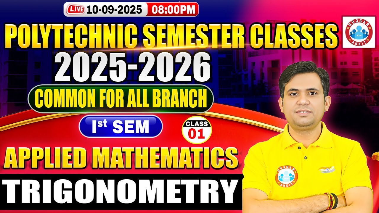 Polytechnic 1st Semester Classes | Polytechnic Applied Maths 1st Semester | Trigonometry | BTEUP
