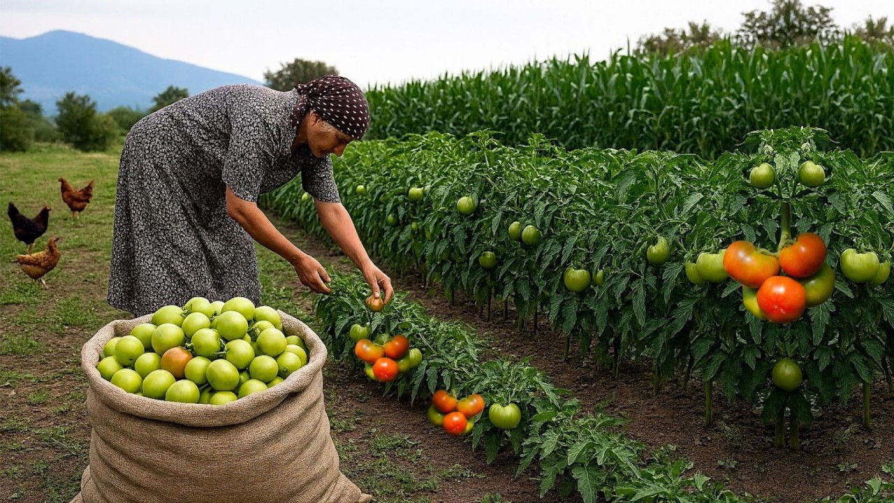 Grandma & Grandpa Making Green Tomato Pickles | Village Life in Azerbaijan LIVE
