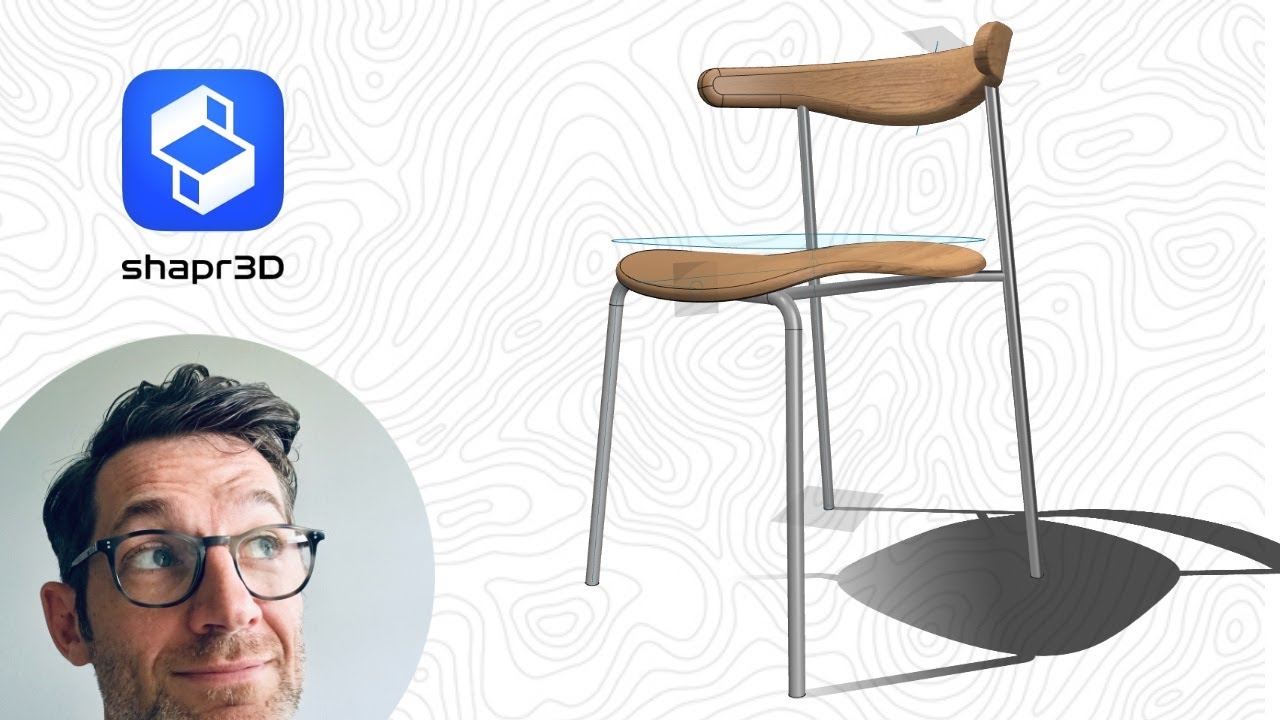 Shapr3D - Organic Wood Chair with Metal Pipe Legs