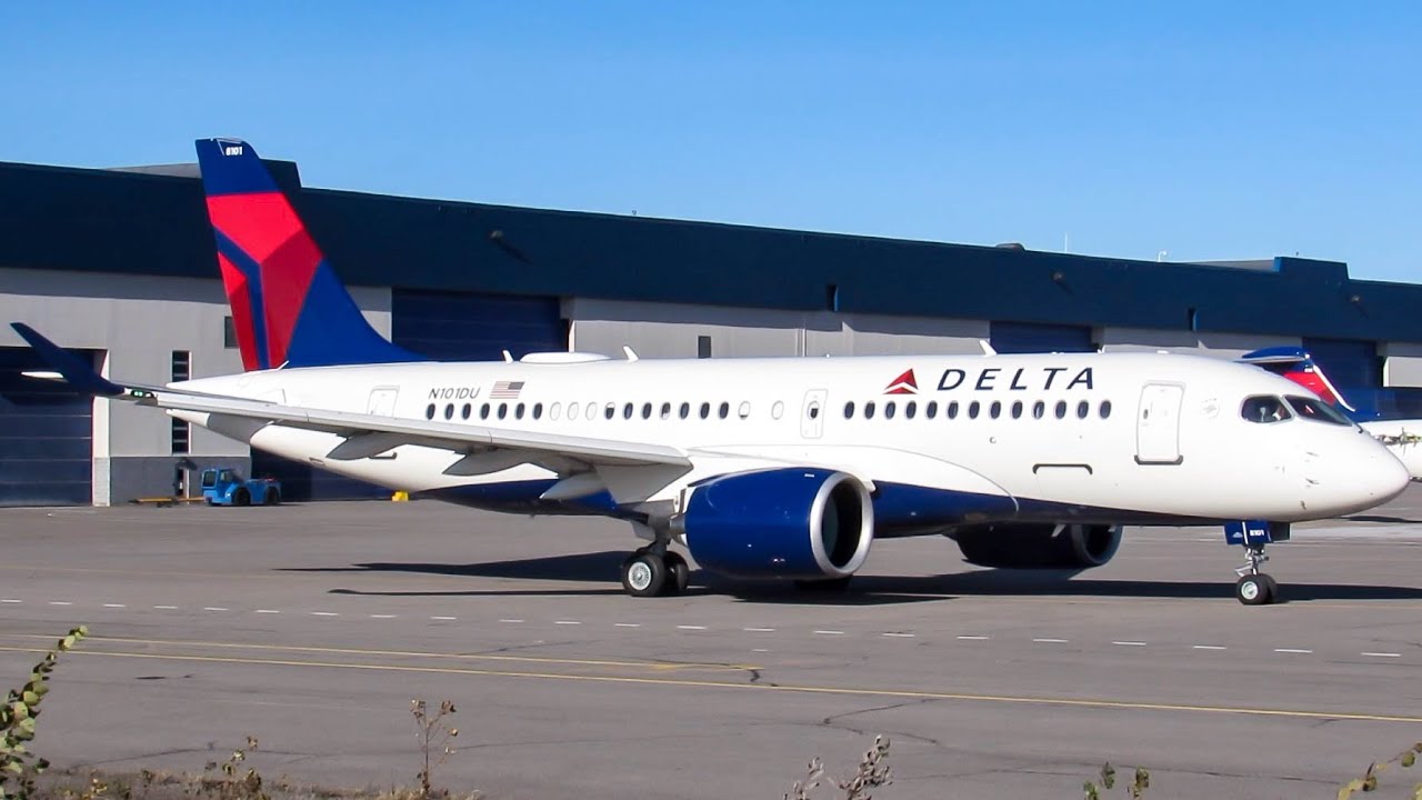 *Delivery Flight!!!* Delta's FIRST Airbus A220-100 (CS100) departing Montreal- Mirabel (YMX/CYMX)