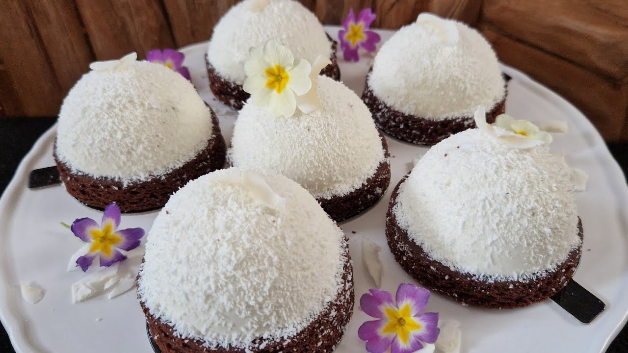 Recette des dômes noix de coco chocolat facile à réaliser 🌸