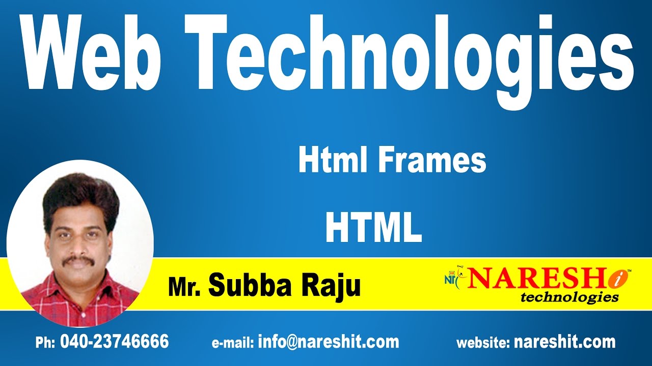 Html Frames | Web Technologies Tutorial | Mr.Subbaraju