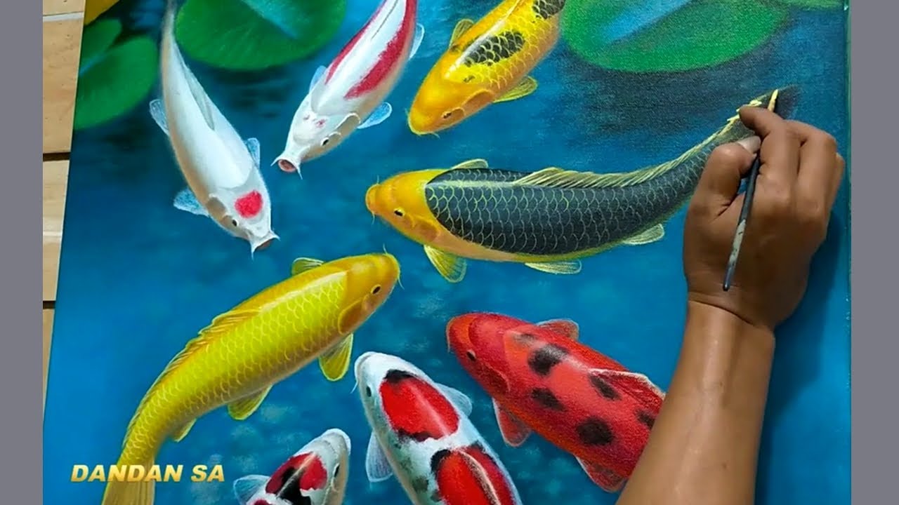 CARA MELUKIS - MENGGAMBAR KOI 9 INDAH MEMPESONA / HOW TO DRAW KOI FISH 9 By DANDAN SA, Tutorial 65