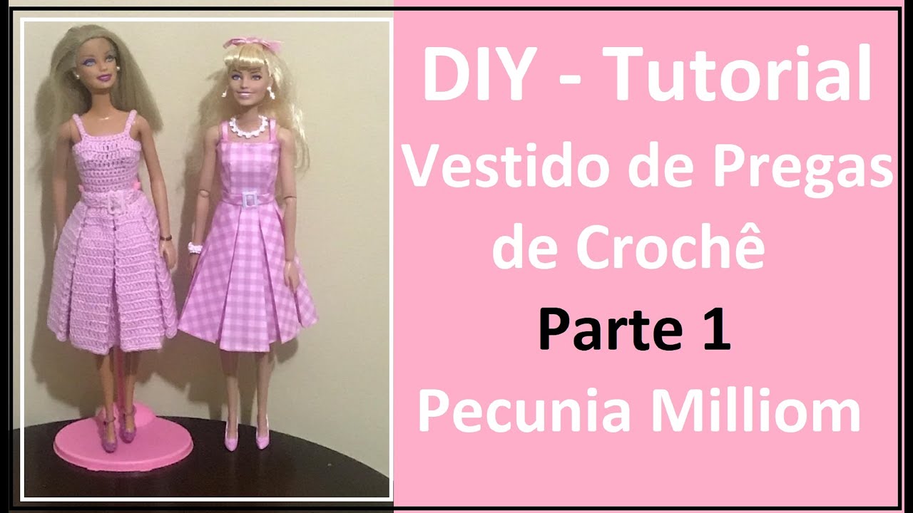 DIY / Tutorial Vestido de Pregas de Crochê Parte 1 Passo a Passo Com Pecunia Milliom