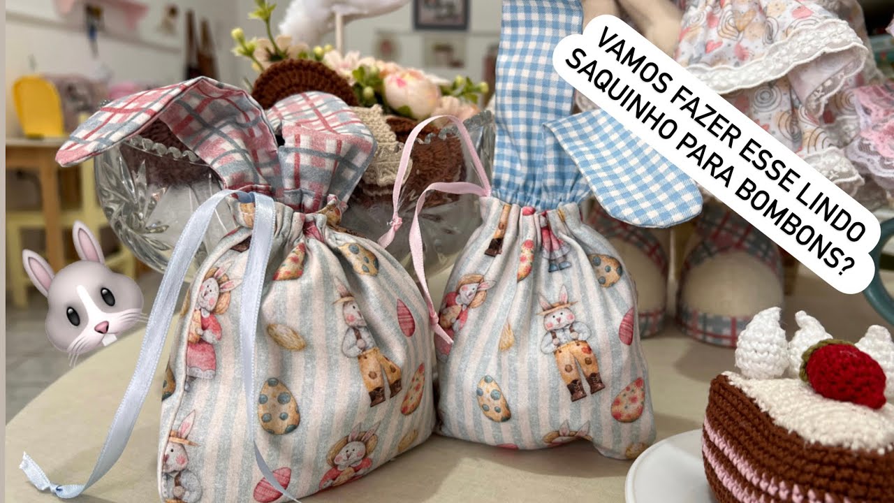 Saquinho para bombons com molde grátis