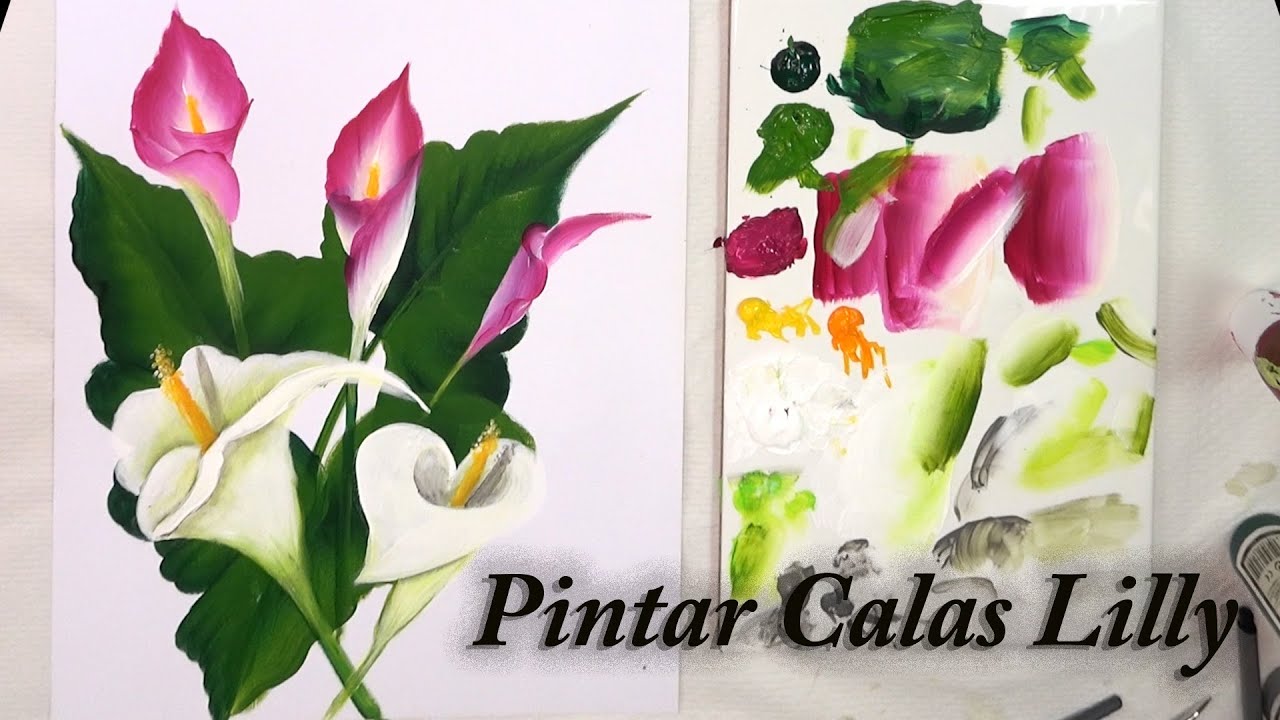 Cómo pintar calas , alcatraz, callas lily