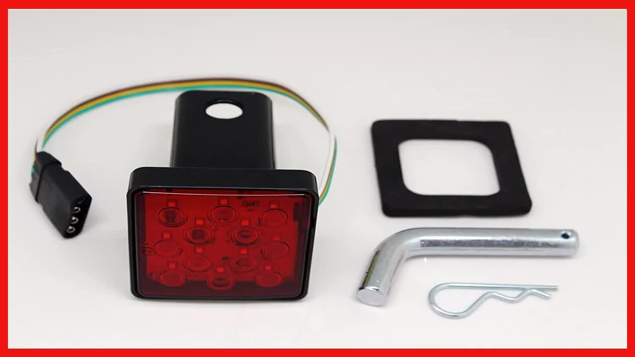 MAXXHAUL 50021 Trailer Hitch Cover With 12 LED's Brake and Tail Light Functions, 1 Pack