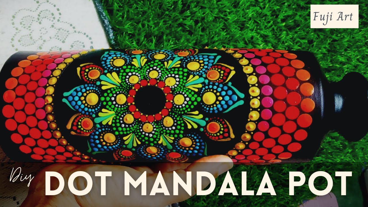 Easy DIY : How to make  Dot Mandala Terracotta Pot/Vase by Falguni Shah | Fuji Art