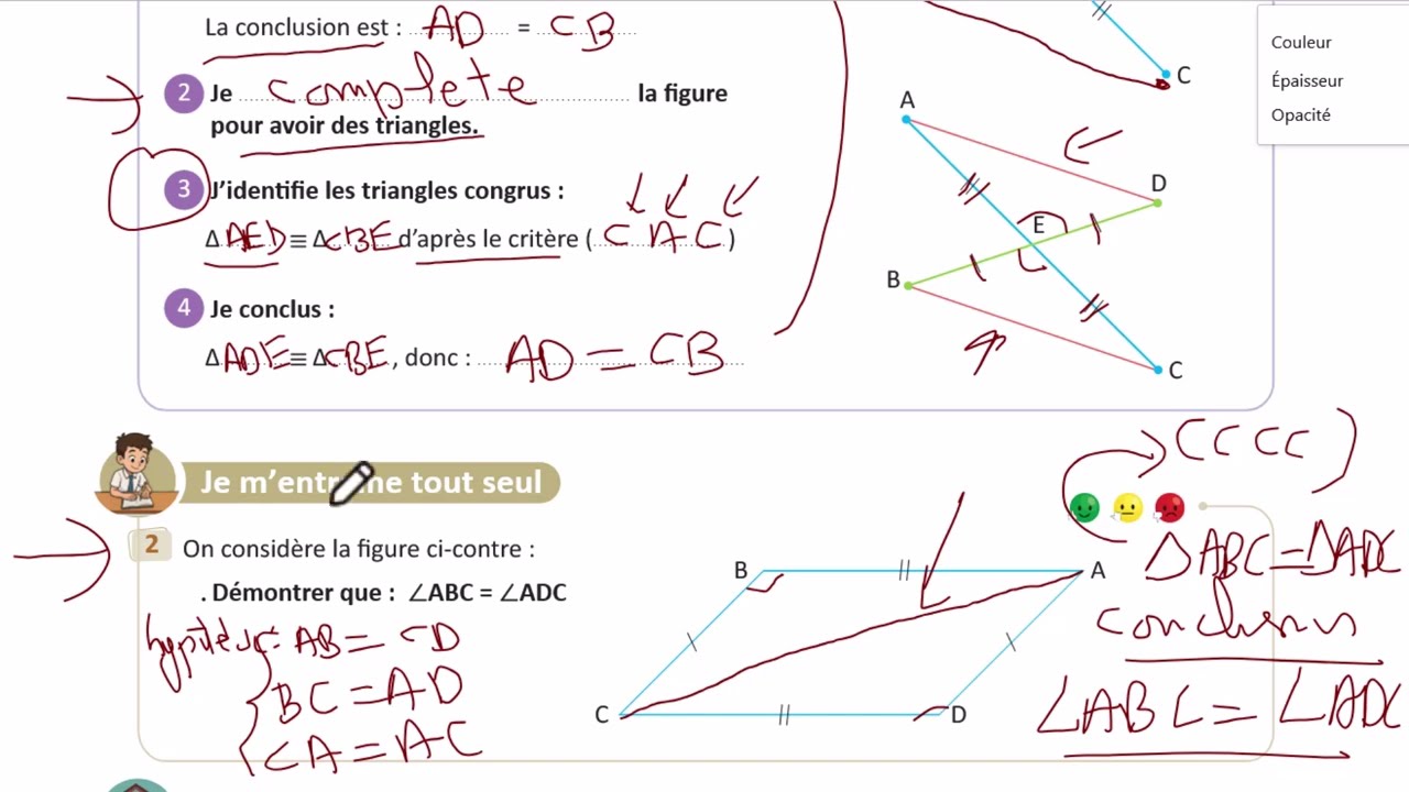 2apic-objectif:Démontrer l’égalité des distances ou des angles (colleges pionniers)