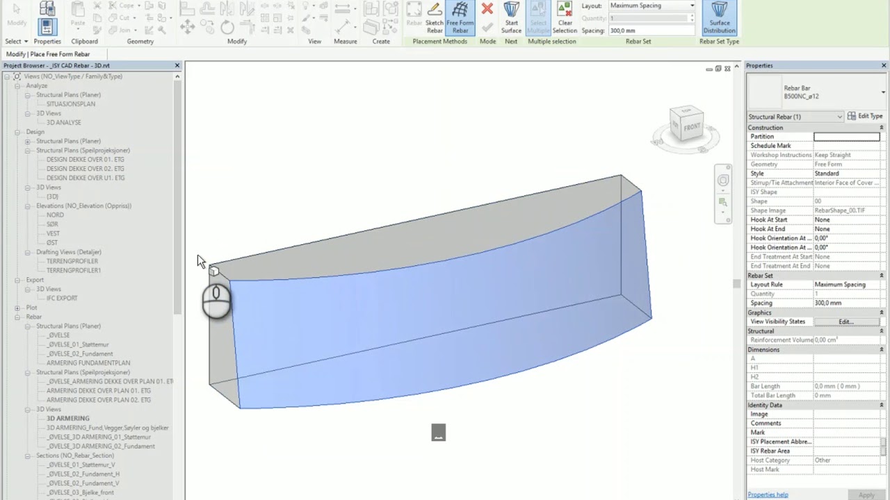 Revit 2018 - Free Form Rebar