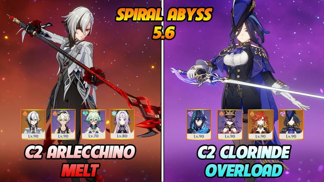 C2 Arlecchino Melt - C2 Clorinde Overload | SPIRAL ABYSS 5.6