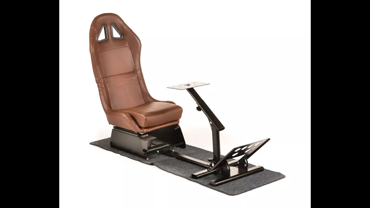 FK Simulator Chair Racing Seat Driving Game Brown Faux Leather PC F1 VR  &pound;199 +Global Shipping