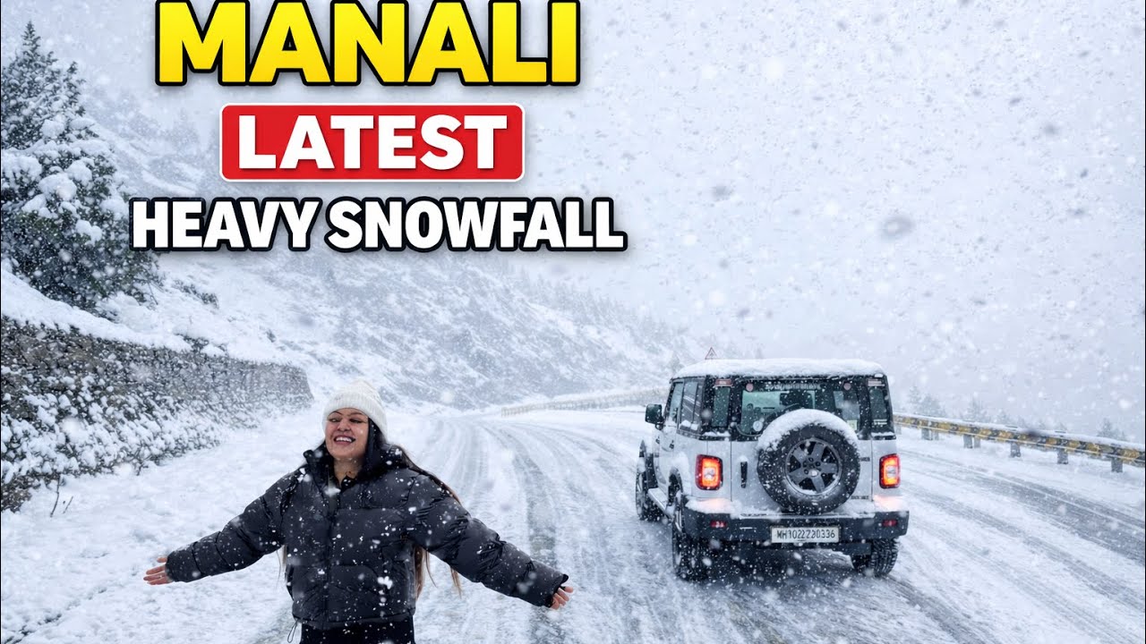 Manali to Jispa Live Snowfall ❄️| Sissu Valley Full Snow | Winter Road Trip,Today Manali snow update