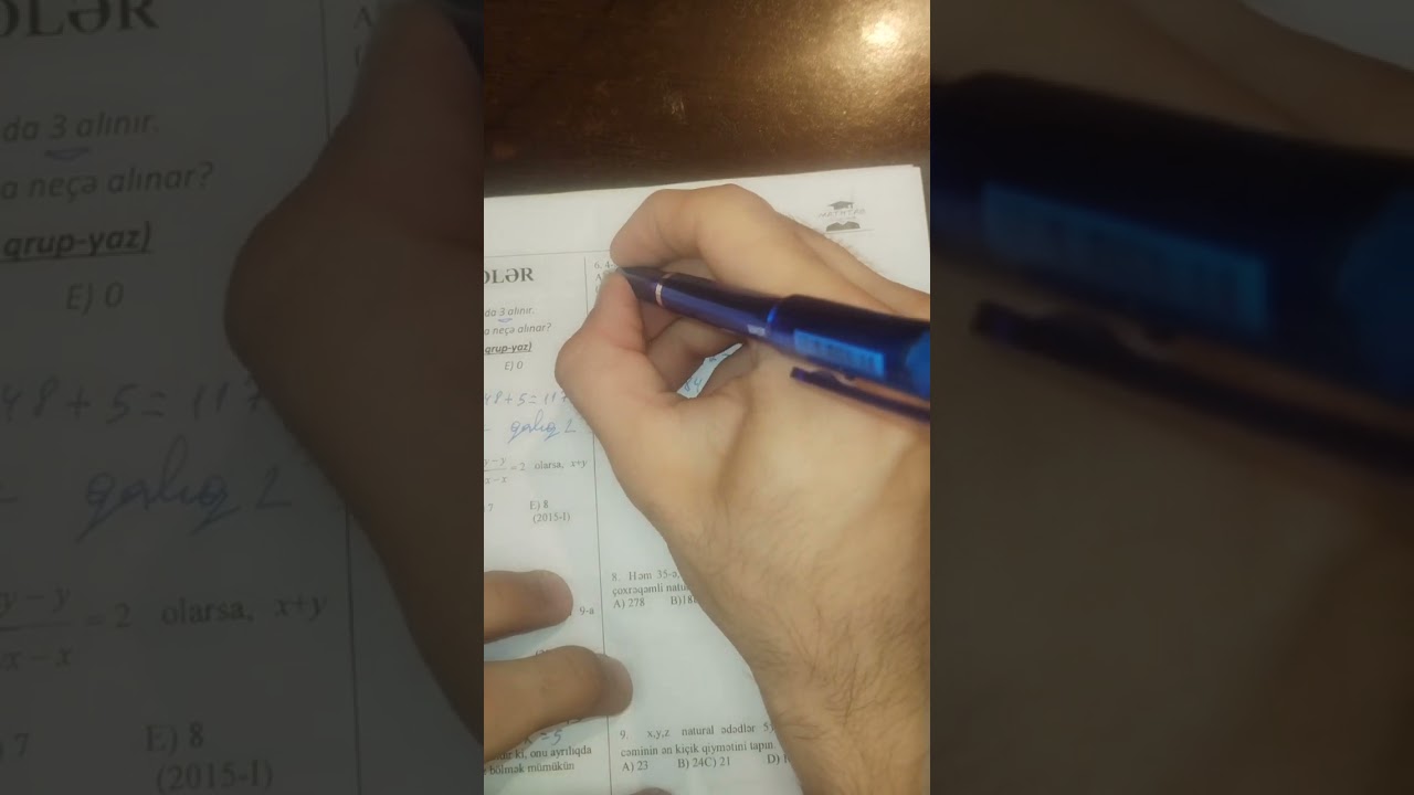 Natural ədədlər mövzu sınağı (qəbul üçün)